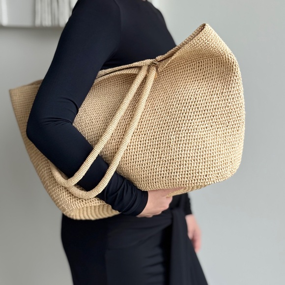 Large Raffia Effect Tote Bag – Handmade Crochet Beach...